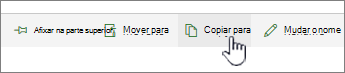 Botão Copiar para no menu principal