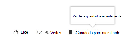 clique para ver o painel de itens guardados recentemente