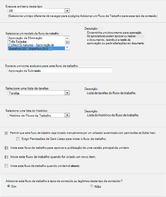 Primeiro formulário de iniciação