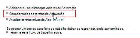 Ligação para cancelar todas as tarefas
