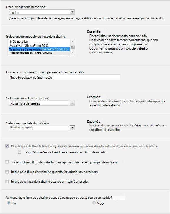 Primeira página do formulário de iniciação