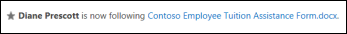 Atualização do newsfeed quando um documento que segue é editado