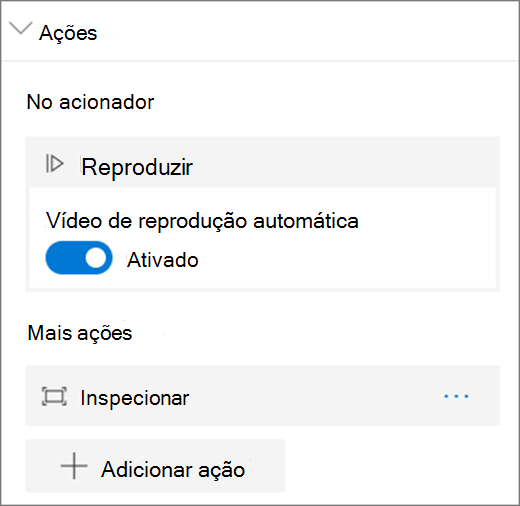 Opções de vídeo
