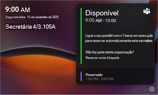 ecrã disponível do desk hub