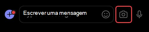 Aceda à sua câmara tocando na imagem à direita da caixa de composição.