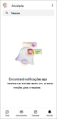 Captura de ecrã do ecrã Atividade móvel gratuita do Teams
