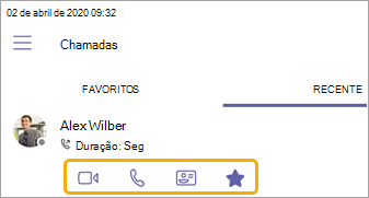 Adicionar favorito a partir do ecrã Recentes