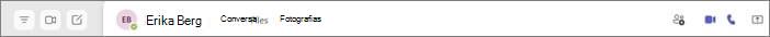 Captura de ecrã do separador de chat do Teams
