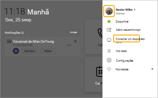 Opção Ligar um dispositivo