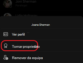 iOS tornar o proprietário da equipa