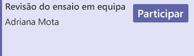 Botão Participar na reunião de calendário