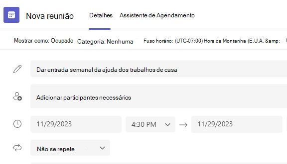 nova reunião