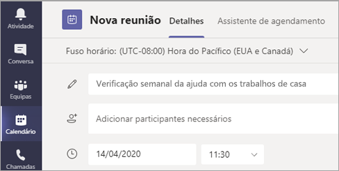 Dê um título à sua reunião.