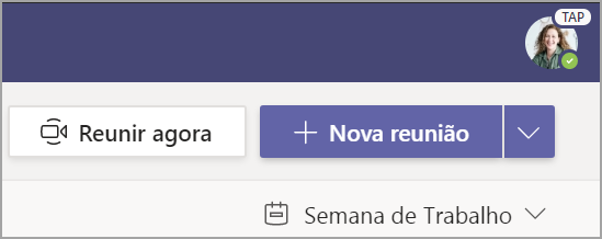 Selecione + Nova Reunião.