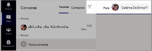 Introduza um ou mais nomes de alunos na caixa Para.