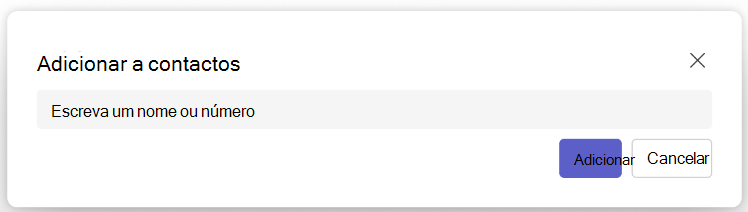 Captura de ecrã do botão adicionar aos contactos na Aplicação Teams People