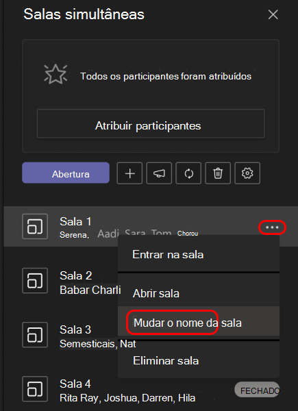 Imagem a mostrar como mudar o nome de uma sala simultânea.