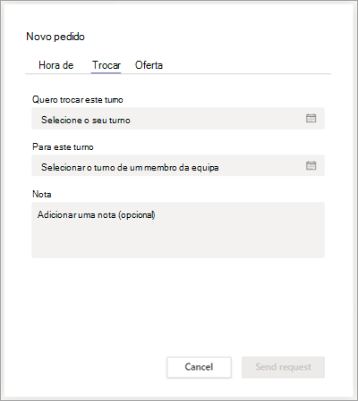 Troque um turno por um colega de equipa no Turnos.