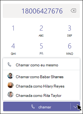 Chamar o Teams como delegado – selecionar delegado