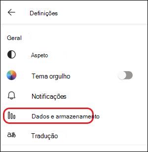 Definição teams-mobile-data and storage setting