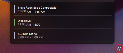 painel do Teams definições