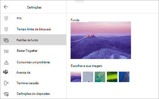 Opções de padrões de fundo