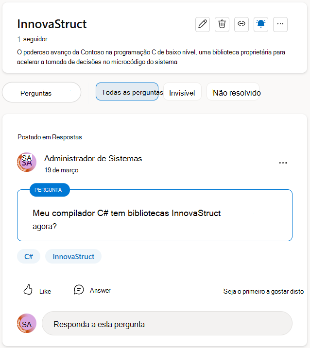 Pode selecionar a partir de perguntas que ainda não foram vistas ou que não têm respostas