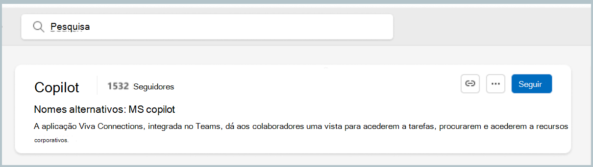 Captura de ecrã a mostrar um tópico que não está a seguir.