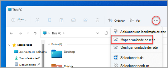 Onde encontrar a Unidade de Rede do Mapa no Explorador de Ficheiros do Windows 11