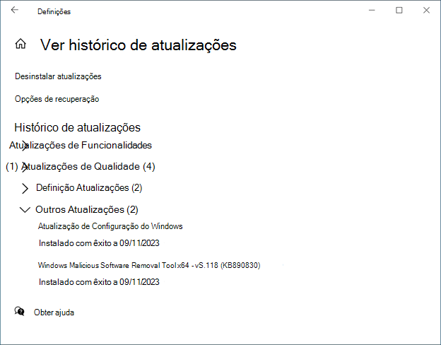 Histórico de Atualizações