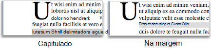 Visível e com margem em maiúsculas