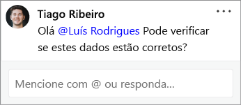 Um contacto fez-lhe uma menção num comentário