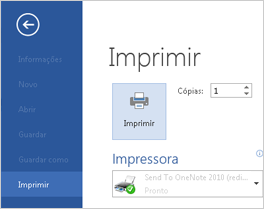 Imprimir na vista Backstage