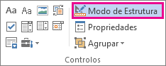 botão estruturar do modo de programador