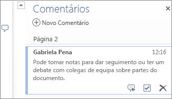 Comentários por tópicos no Word Online