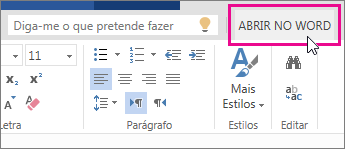 Abrir No Word a partir da vista de Edição no Word Online