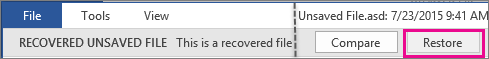 Restaurar Documentos do Office 2016