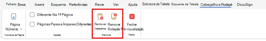 Remover Cabeçalho ou Rodapé na Web
