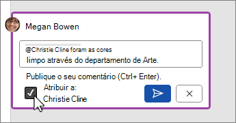 Caixa de verificação Atribuir uma tarefa