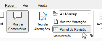 Botão do painel de revisão para mostrar o painel de revisão