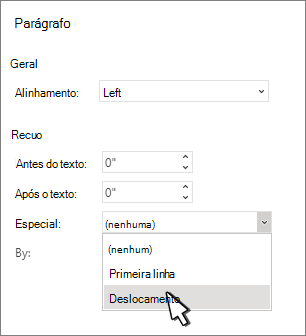 Selecionar avanço pendente
