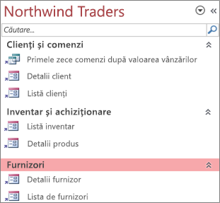 Navigare particularizată în Northwind Traders