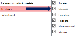 Caseta de dialog Opțiuni de navigare