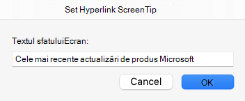 Screen tip for hyperlink in Outlook