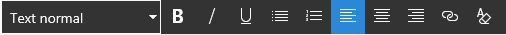 Captură de ecran cu bara de instrumente din Editorul de text îmbogățit din SharePoint.