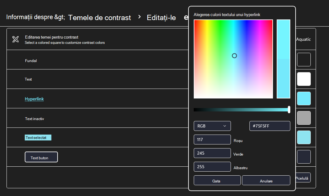 Windows 11 temă cu contrast înalt