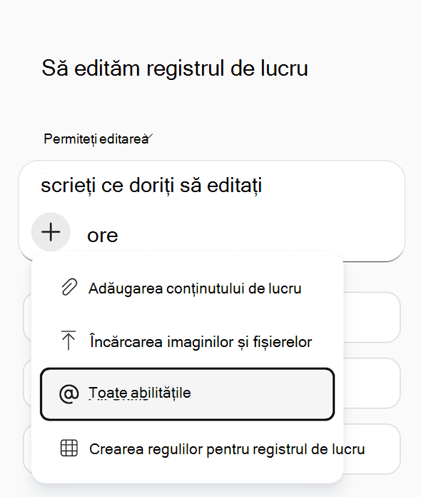 Captură de ecran a meniului 