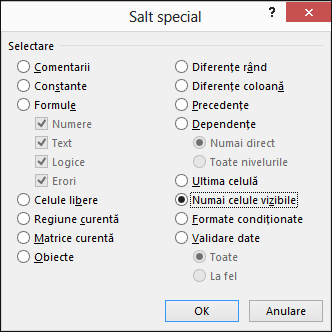 Caseta de dialog Salt - Special