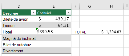#VALUE! a dispărut și a fost înlocuită cu rezultatul formulei. Triunghi verde în celula E4