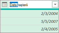 Renaming a column header